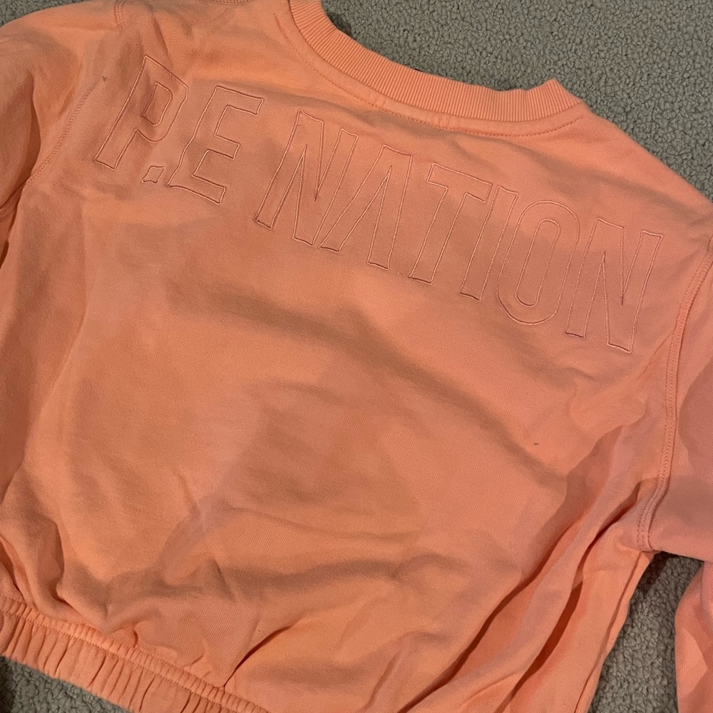 P.E. Nation orange crop sweater